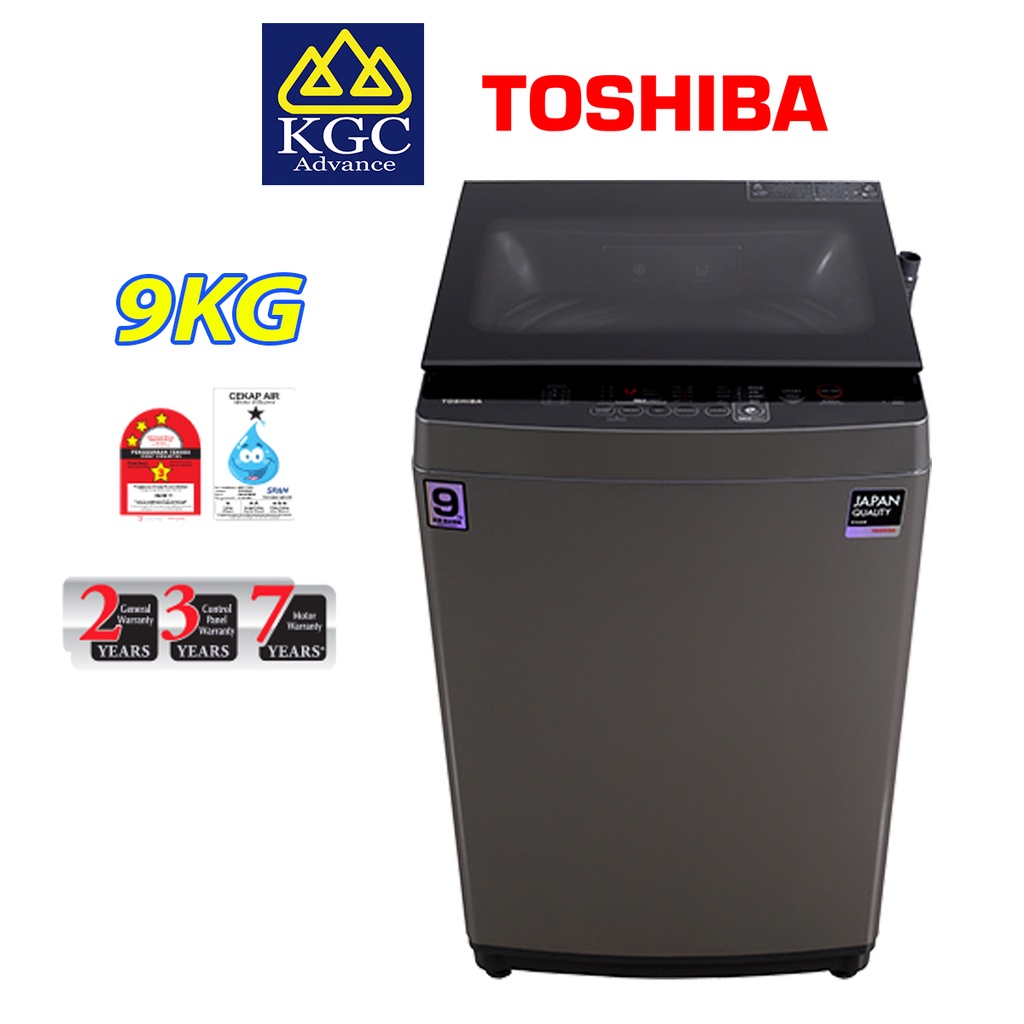Toshiba Top Load Washing Machine - Black (9kg) AW-J1000FM (SG)
