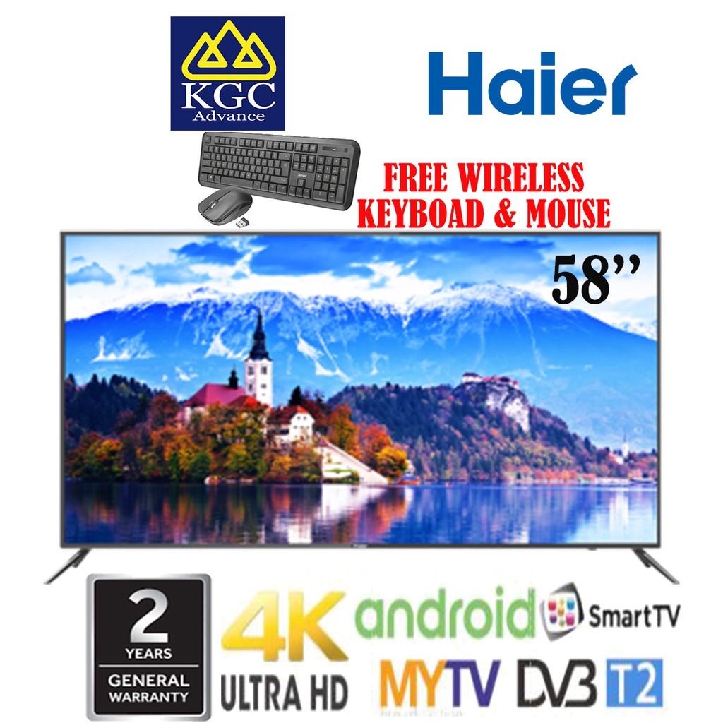 Haier Android Smart 4K UHD LED TV (58") LE58K6600UG [Free Wireless Keyboard & Keyboard]