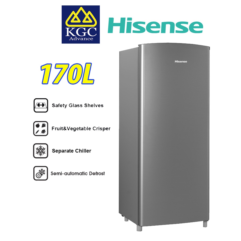 Hisense & Midea Fridge Single Door Refrigerator (170L) RR197D4AGN