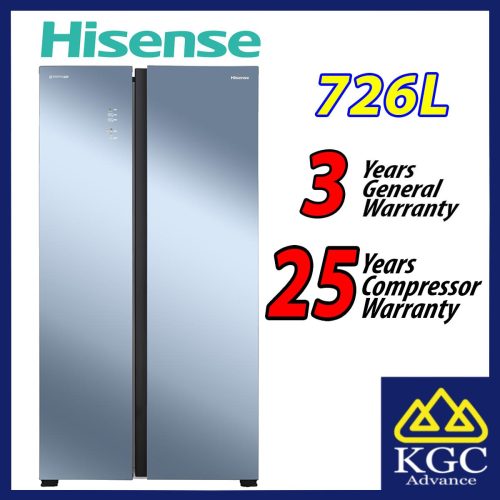 Hisense 726L Side by Side Inverter Fridge RS808N4ABU Refrigerator