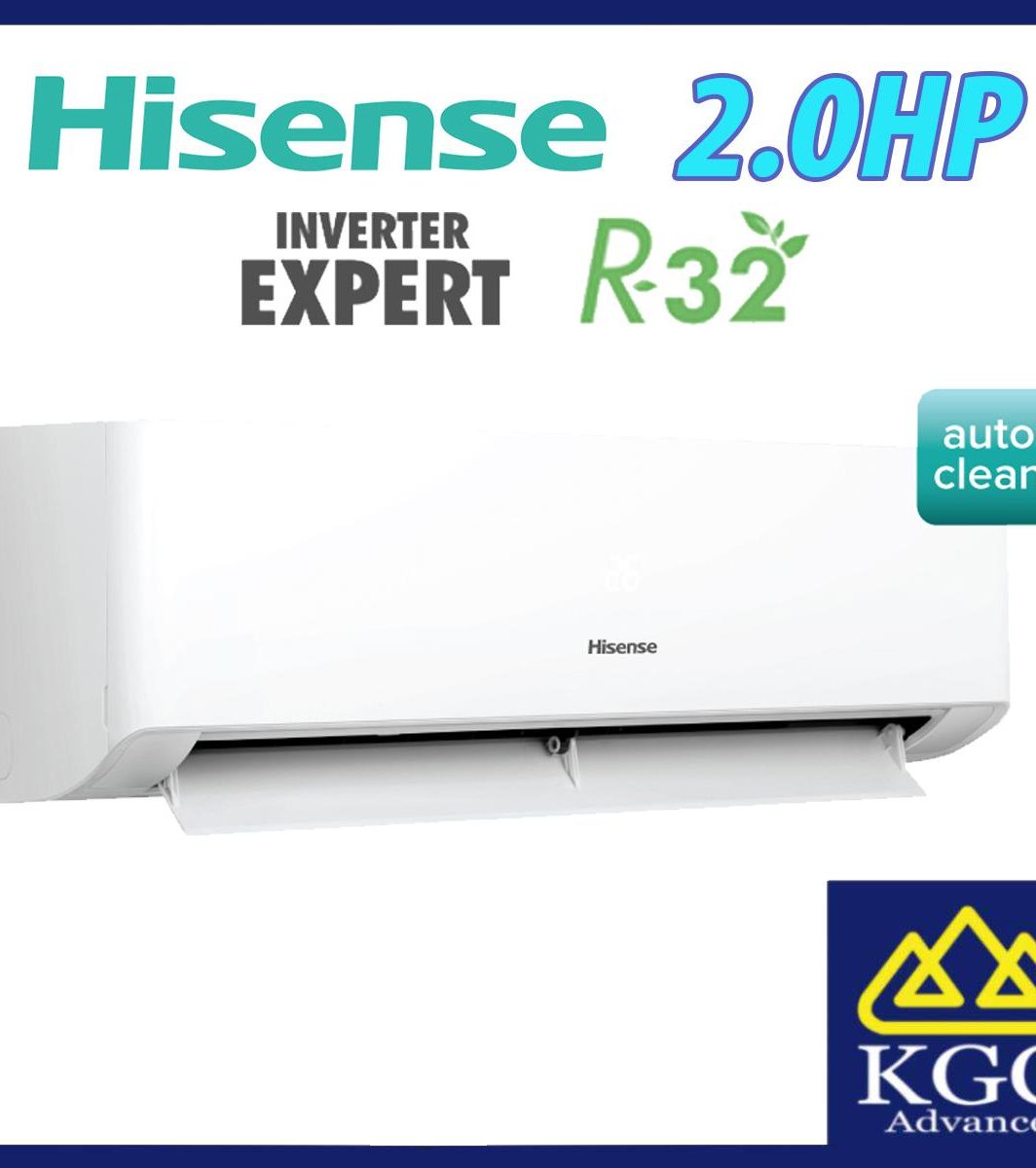 Hisense 2.0HP R32 Inverter Air Conditioner AI20KAGS Aircond Super Quiet LED Display Auto Clean Function