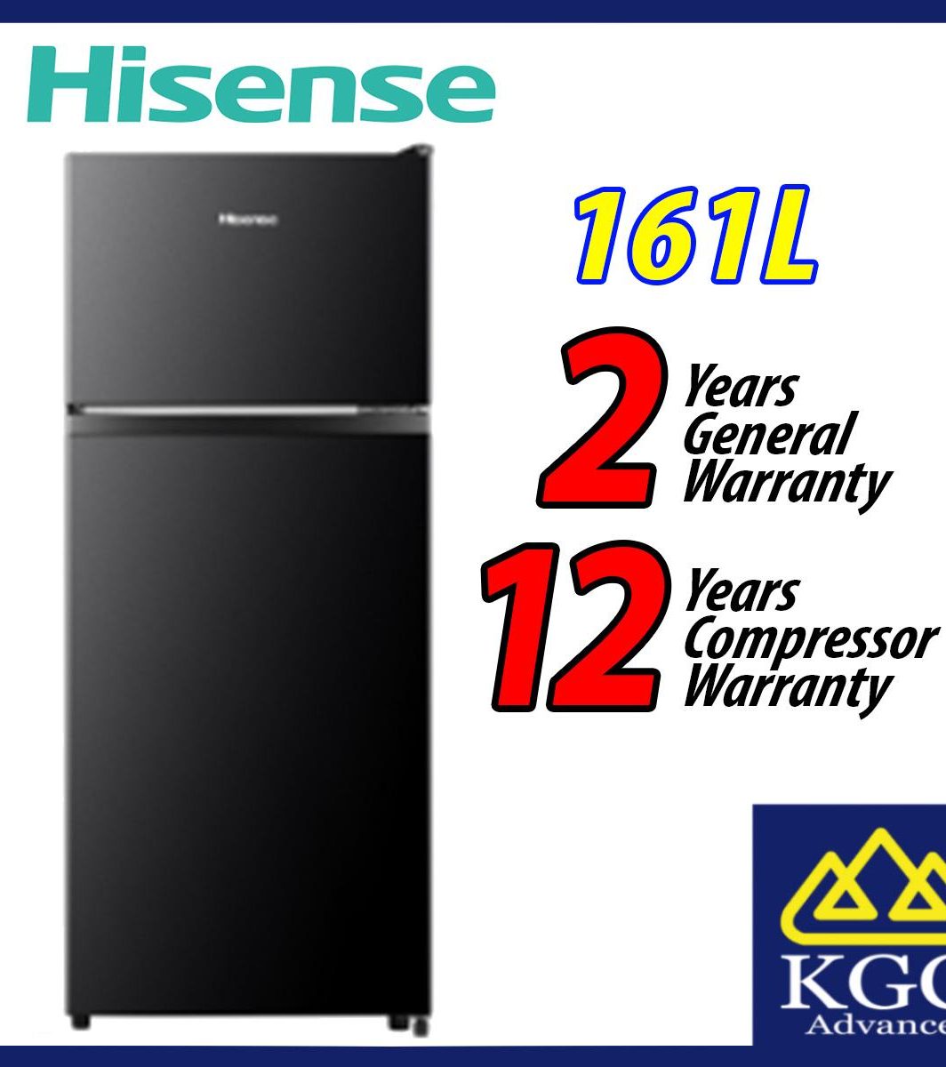 Hisense 161L 2 Door Refrigerator RT160D4ABN Fridge