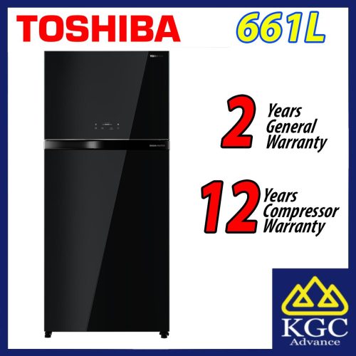TOSHIBA 661L 2 Door Inverter Fridge GR-RT835WE-PGY Peti Sejuk Refrigerator BLACK