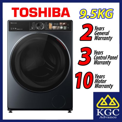 (Free Shipping) TOSHIBA 9.5KG TW-T25BZU105MWM (MG) FRONT LOAD Mesin Basuh WASHER Deep Clean Matters Inverter Washing Machine