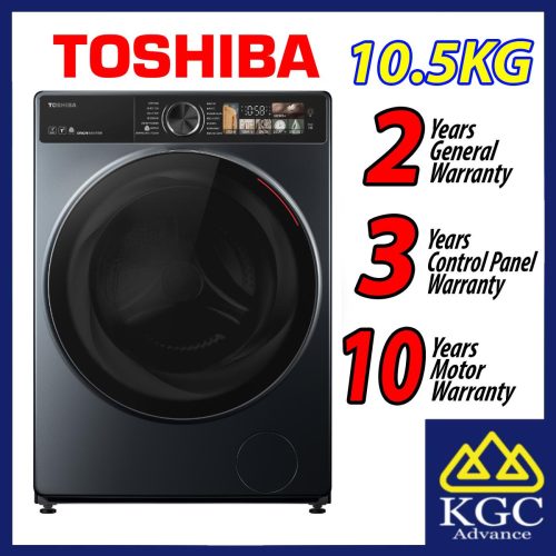 (Free Shipping) TOSHIBA 10.5KG TW-T25BZU115MWM (MG) FRONT LOAD Mesin Basuh WASHER Deep Clean Matters Inverter Washing Machine