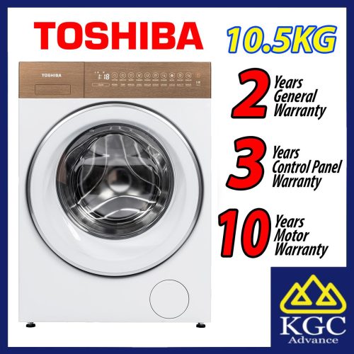 Toshiba TW-T37BZP115MWM(WT) 10.5KG Mesin Basuh FRONT LOAD WASHER JAPANDi AESTHETICS MATTER Inverter Washing Machine