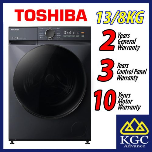 Toshiba 13KG/8KG FRONT LOAD WASHER DRYER TWD-T21BU140UWM(MG) AROMA+ Matters Inverter Washer