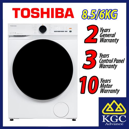 TOSHIBA 8.5/6KG TWD-T21BU95UWM (WW) FRONT LOAD WASHER DRYER AROMA+ Matters Inverter Washing Machine