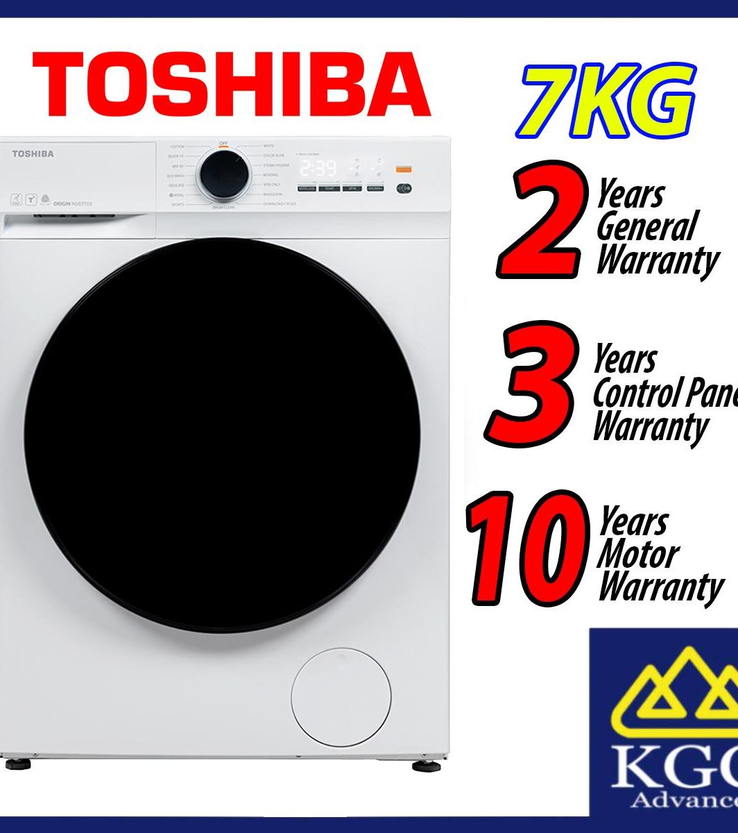 TOSHIBA 7KG FRONT LOAD WASHER TW-E70BUT21UWM (WW) AROMA+ Matters Washing Machine