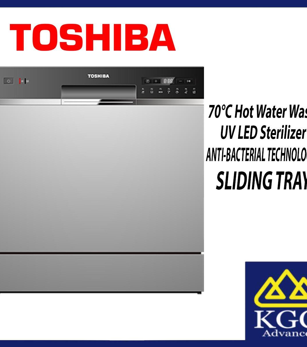 Toshiba Counter Top Dishwasher DW-08T1(S)-MY 8 Place Setting With UV Anti Bacterial Filter DW-08T1