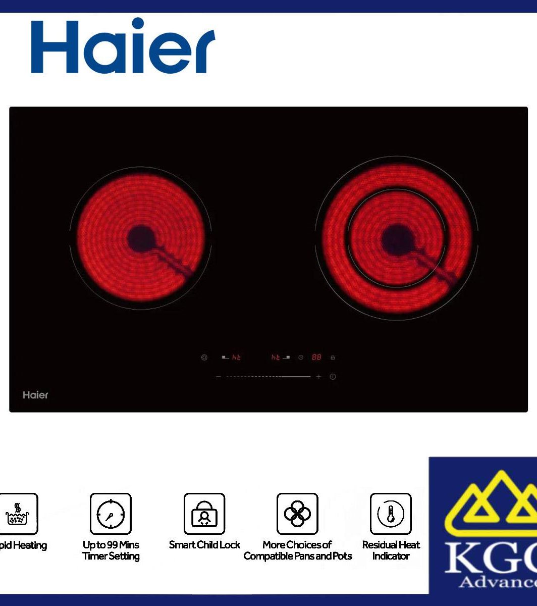 HAIER Built in Electric Double Hob Ceramic Cooker HC-Y672TE1OC