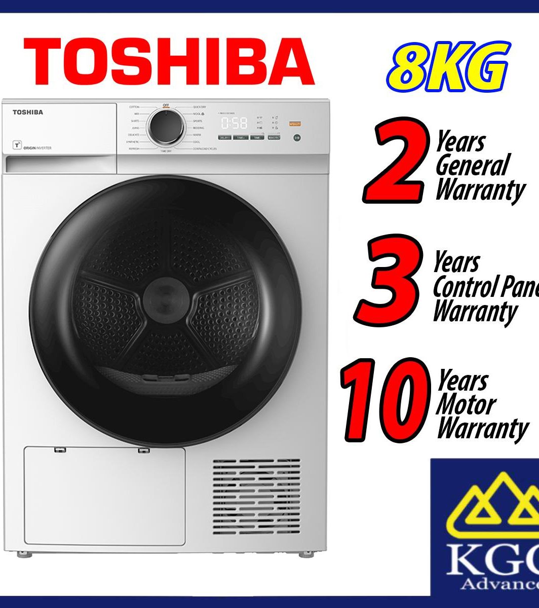 Toshiba 8KG Front Load HEAT PUMP TUMBLE DRYER TD-E80BT21HWM (WW)