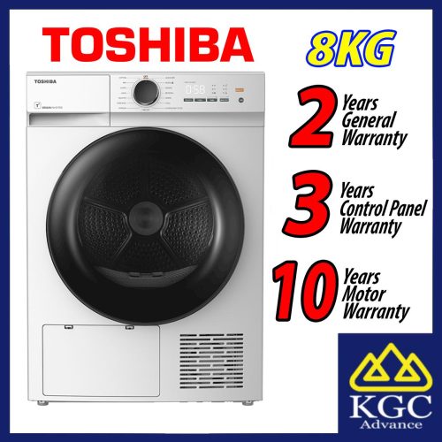 Toshiba 8KG Front Load HEAT PUMP TUMBLE DRYER TD-E80BT21HWM (WW)